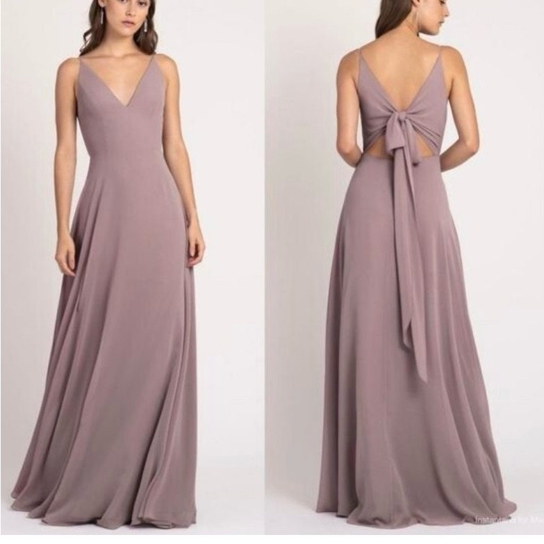 Jenny Yoo Fig-Mauve Dress With Back Tie